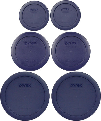 Pyrex 7202-PC 1-Cup blue lid close-up demonstrating secure fit for leftovers.