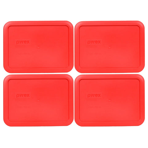 Pyrex 7210-PC red replacement lids for 3-cup dish, microwave-safe and durable for daily use.