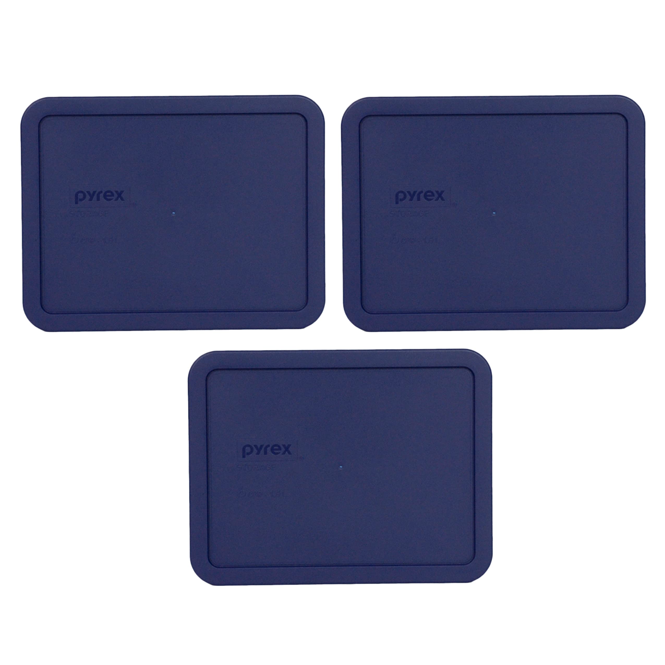 Pyrex 7211-PC blue lid closeup showing non-porous, BPA-free surface for fresh storage