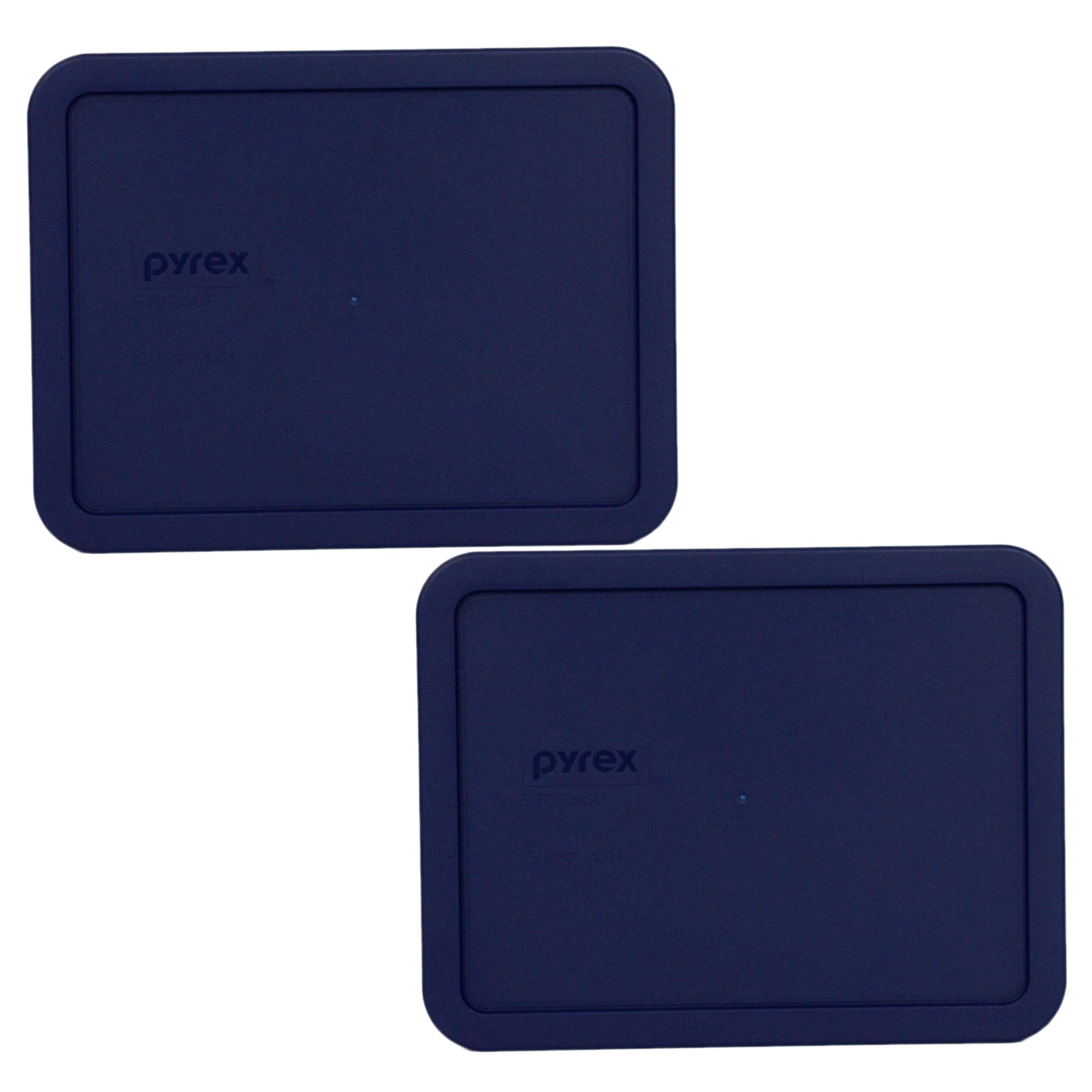 Pyrex 7211-PC blue lid front view shows secure seal for leftovers