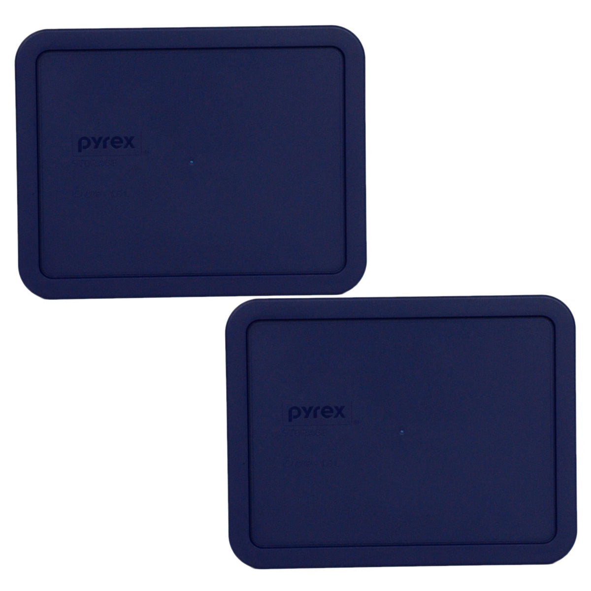 Pyrex 7211-PC blue lid front view shows secure seal for leftovers