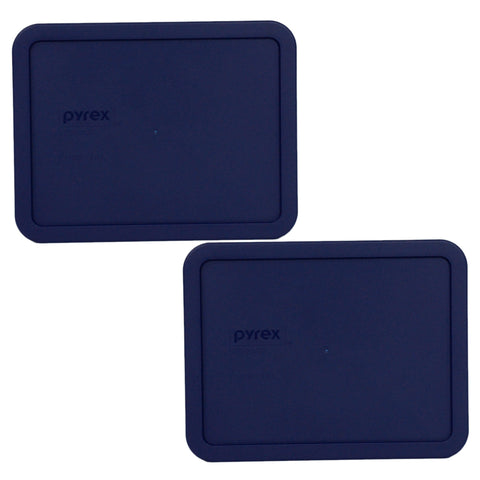 Pyrex 7211-PC blue lid front view shows secure seal for leftovers