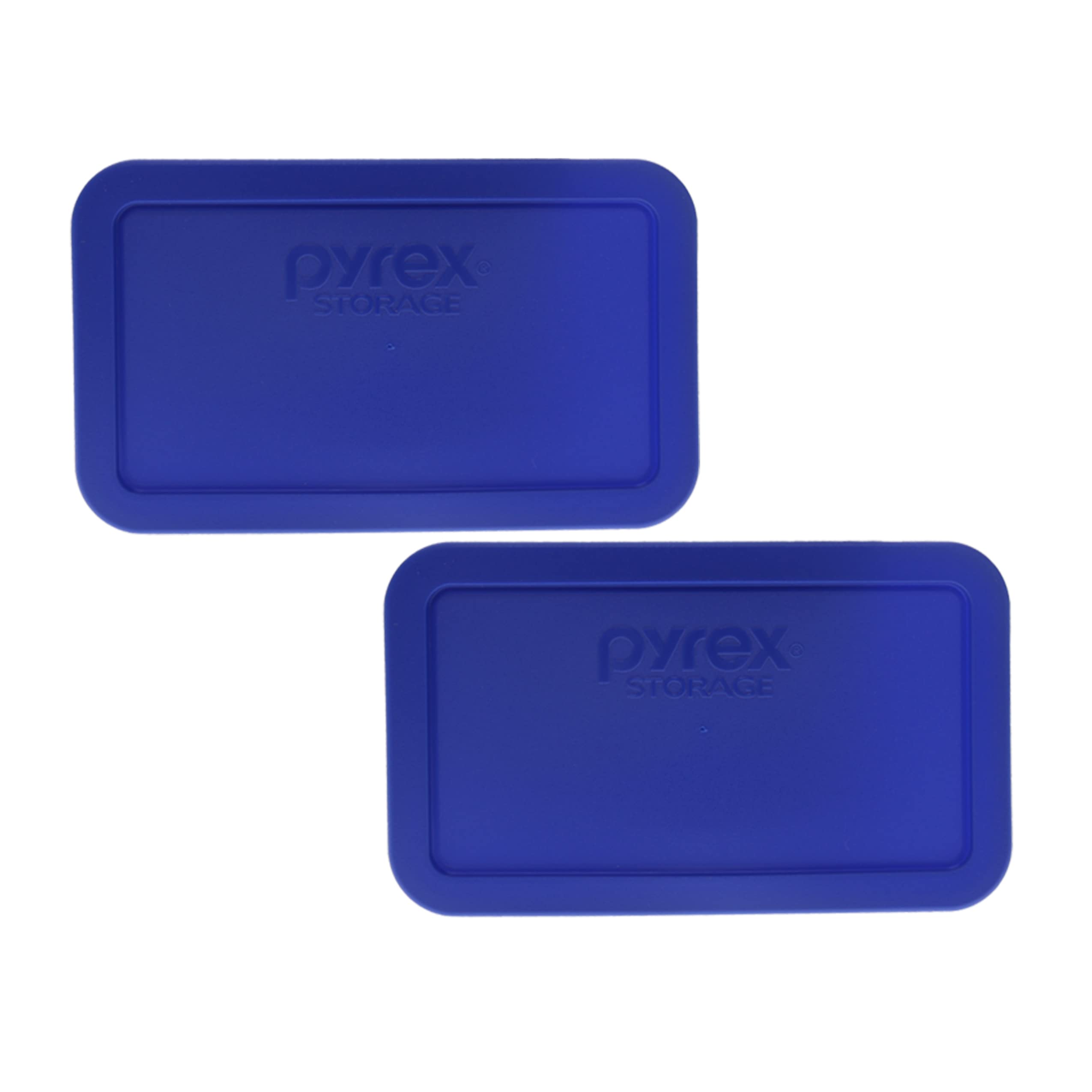Pyrex 7214-PC cadet blue lid front view showing secure seal for leftovers