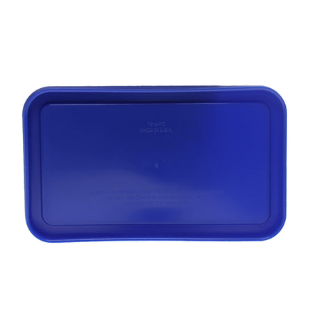 Pyrex 7214-PC cadet blue lid pack image illustrating two-lid replacement set for Pyrex containers