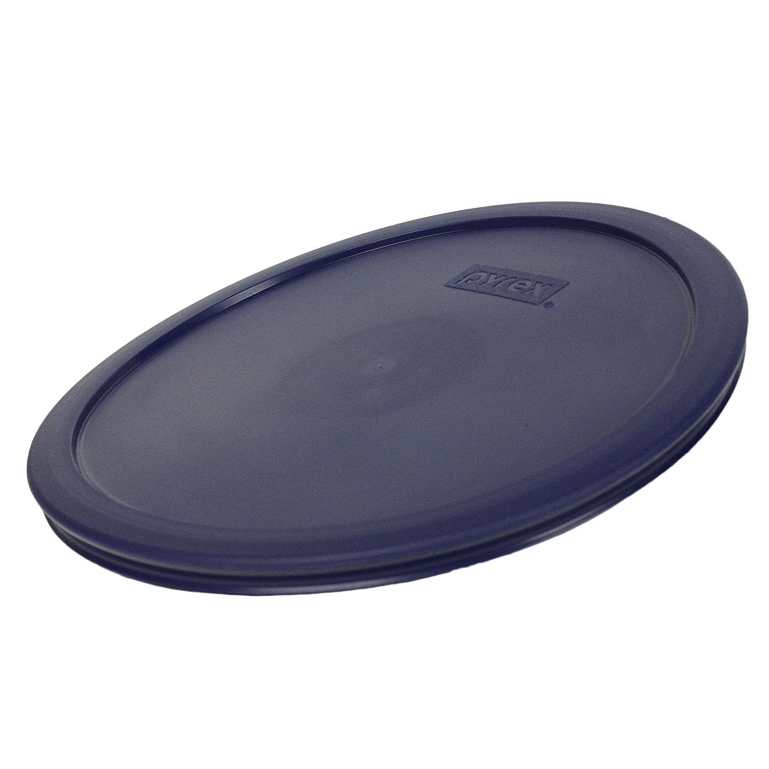 Front view of Pyrex blue lid on 7403 10-cup bowl, microwave-safe and top-rack dishwasher safe.