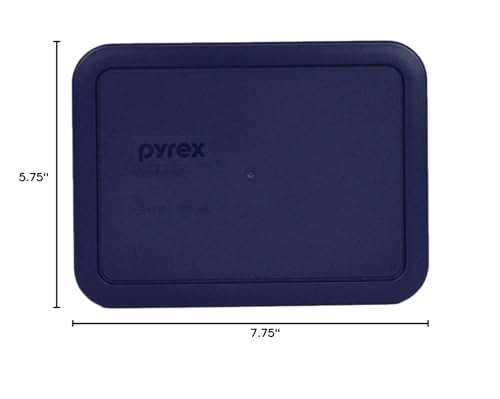 Blue Pyrex lid collection displayed on a kitchen shelf for organized storage.