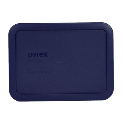 Pyrex blue lid easy-grip handle aids quick sealing.