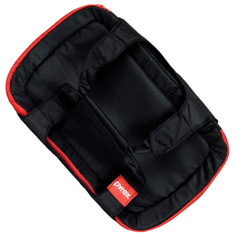 Pyrex Portables secure zipper and handles for reliable carry.