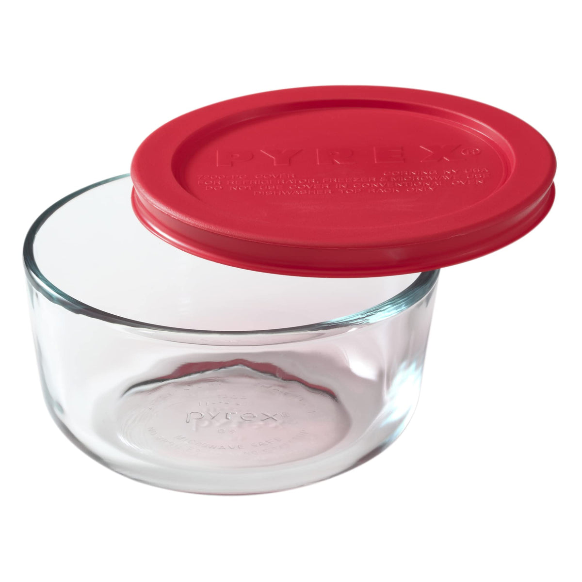 Pyrex Simply Store 2-Cup round glass container with lid for fresh leftovers