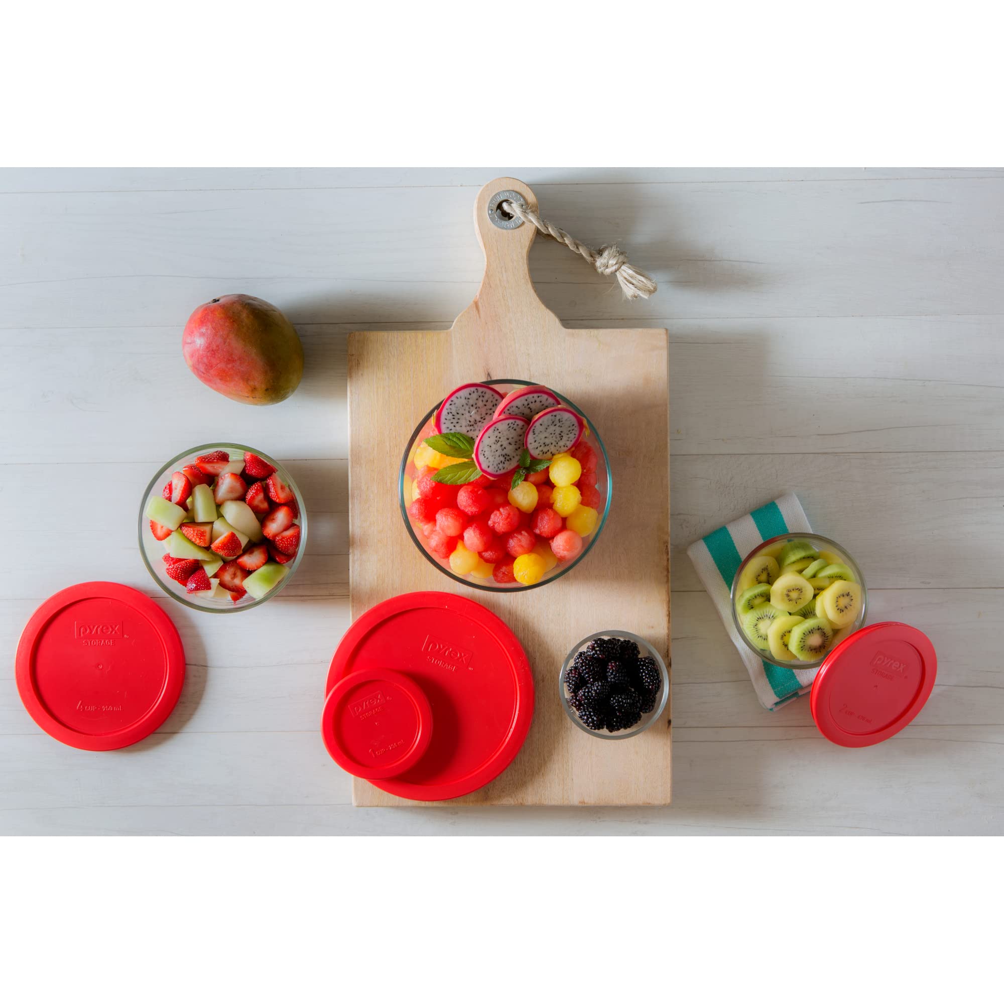 Pyrex Simply Store container is microwave, oven, and freezer safe
