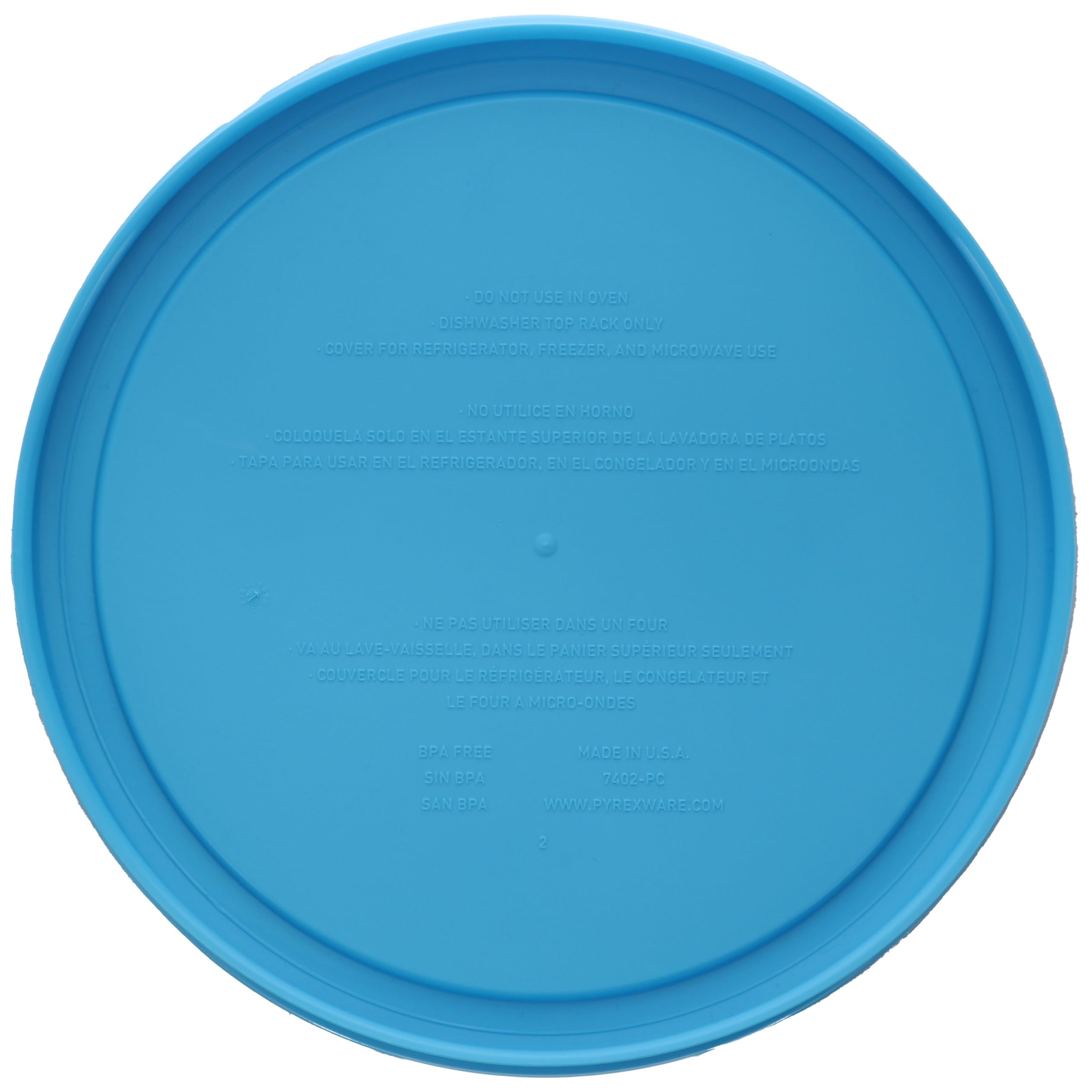 Pyrex two-pack blue Pantone lids for easy storage and identification.