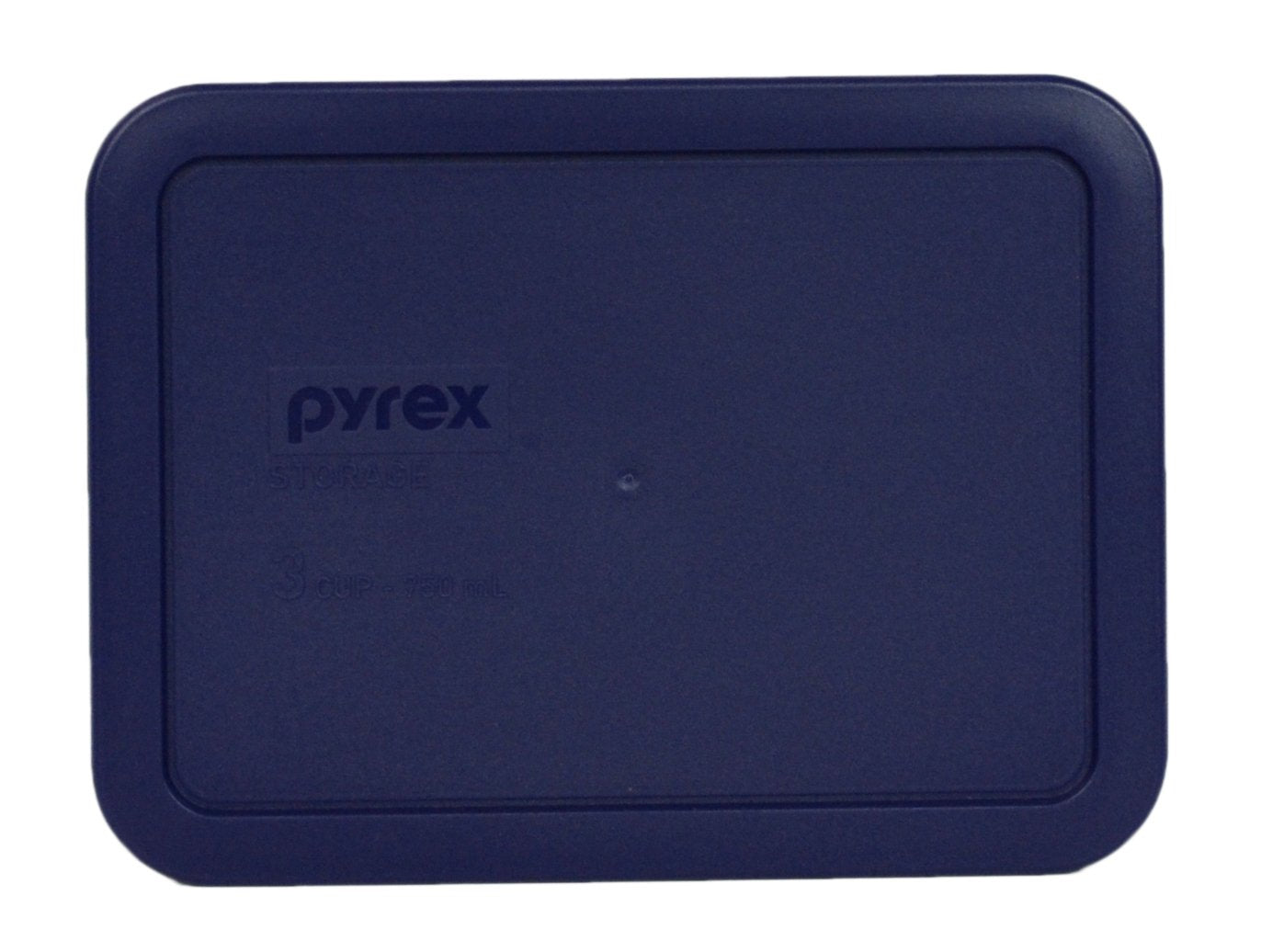 Closeup of Pyrex USA-made replacement lids for 3-cup containers.