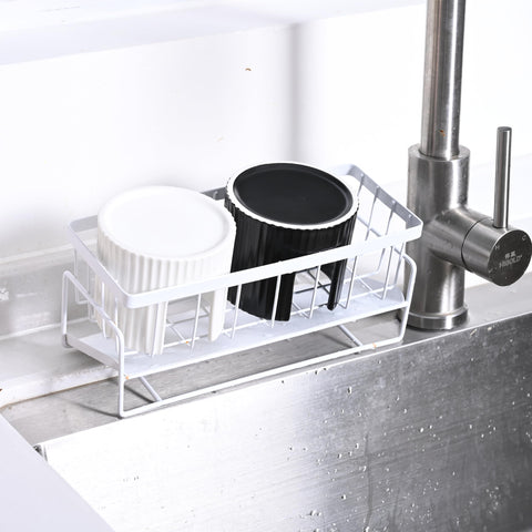 Pyrilo ceramic sink organizer complements modern kitchens while keeping sponges neat.
