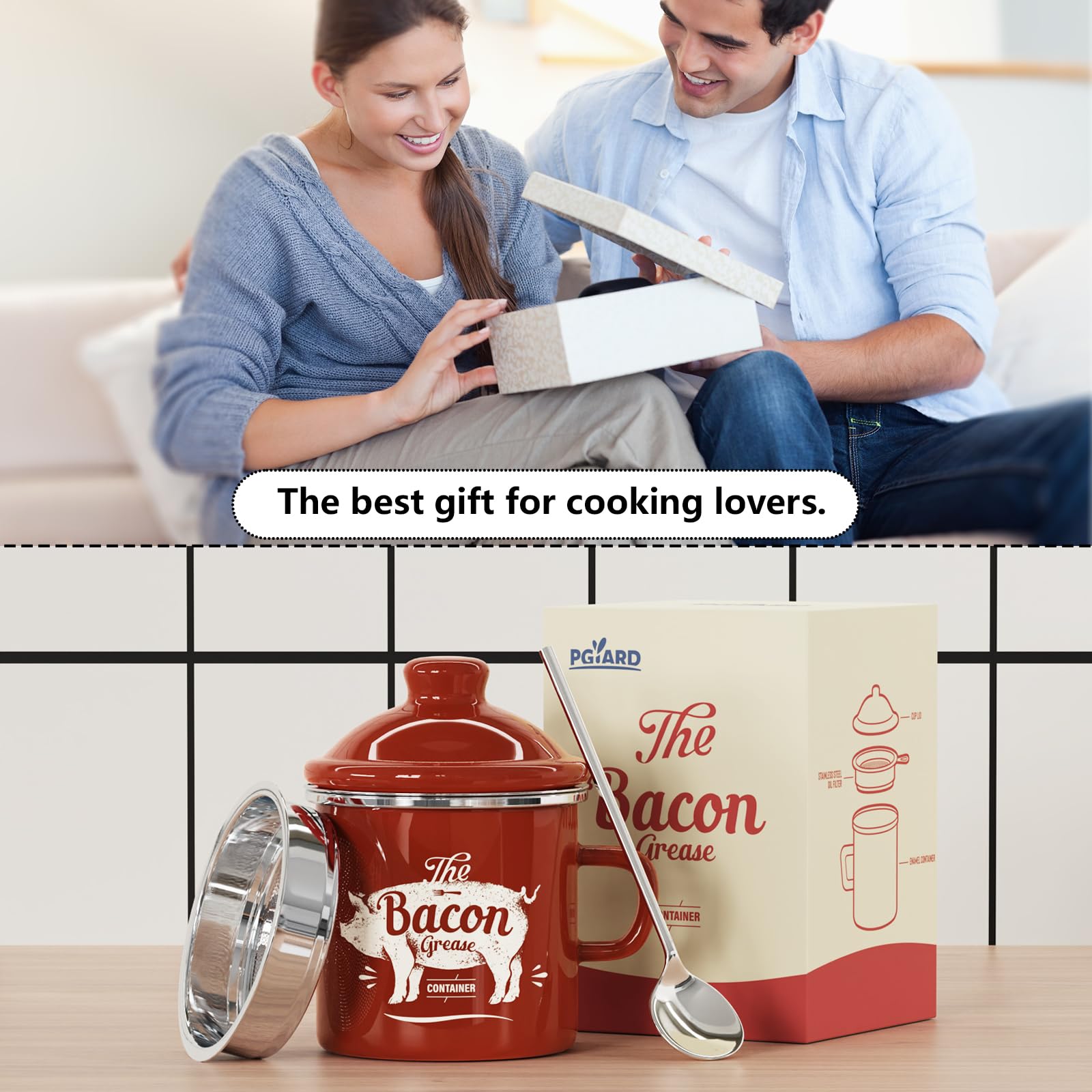 PGYARD kitchen spoon for scraping and spreading grease