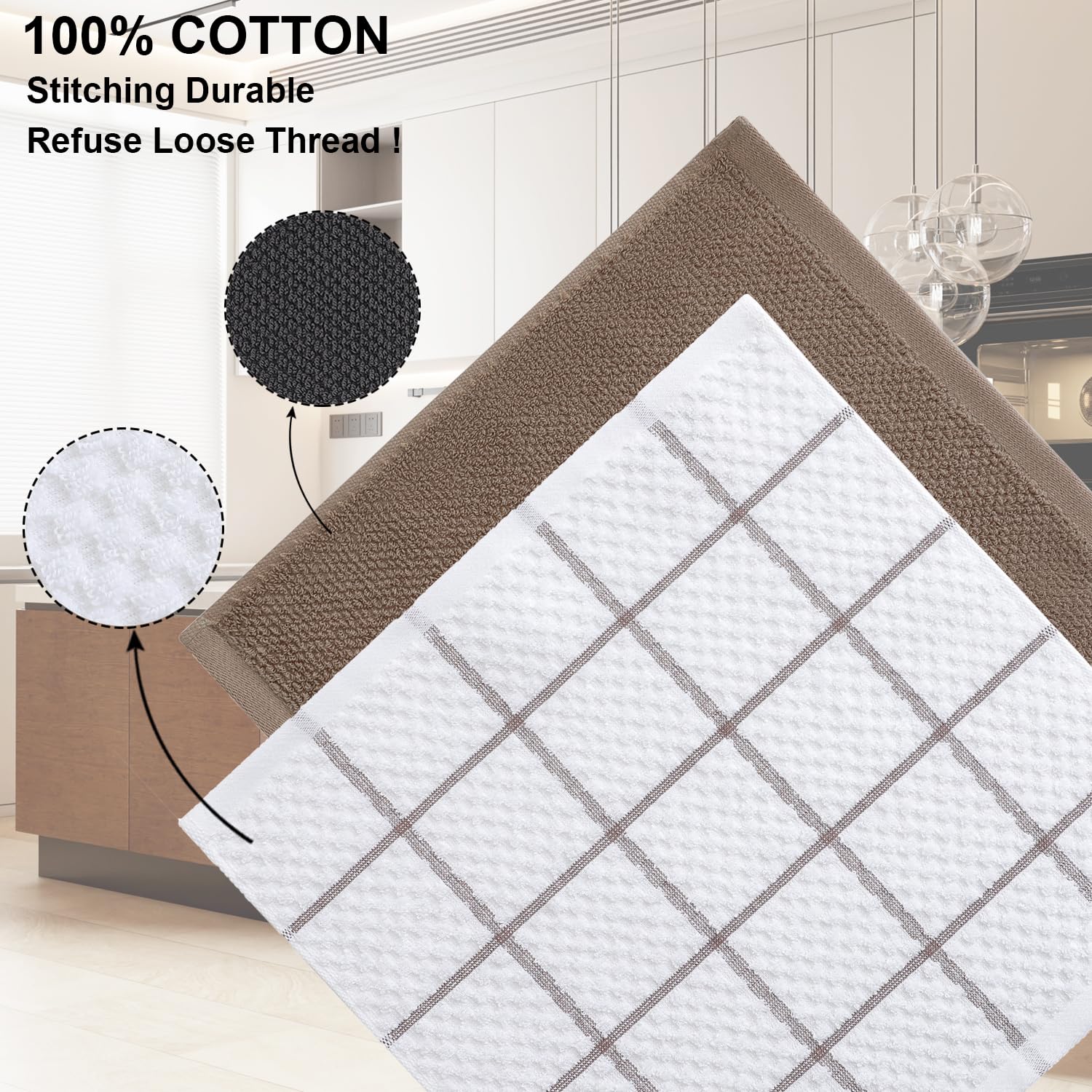 QAJ close-up of 100% cotton towel showing soft plush texture