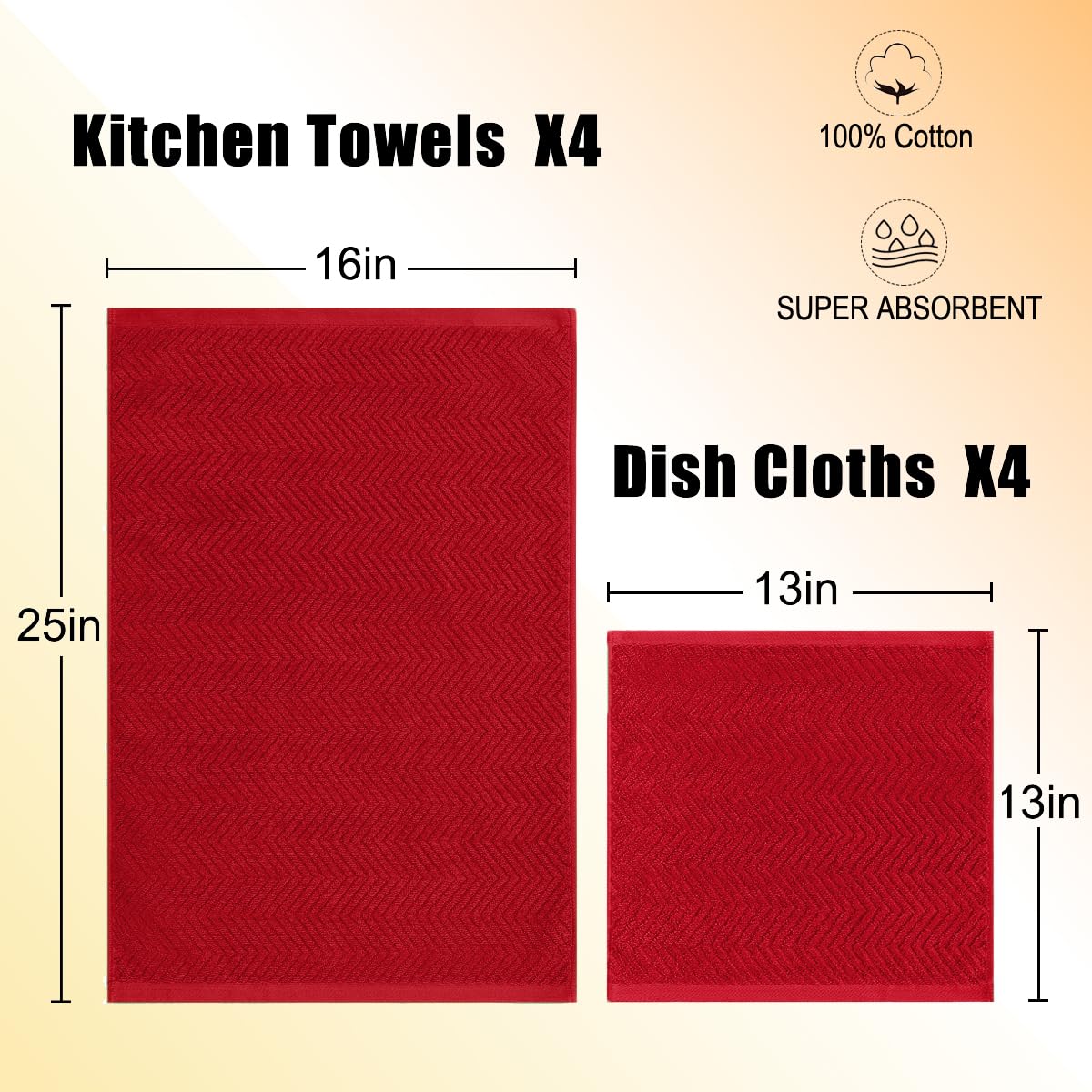 QAJ 13x13 dish cloths offer soft touch and quick absorption
