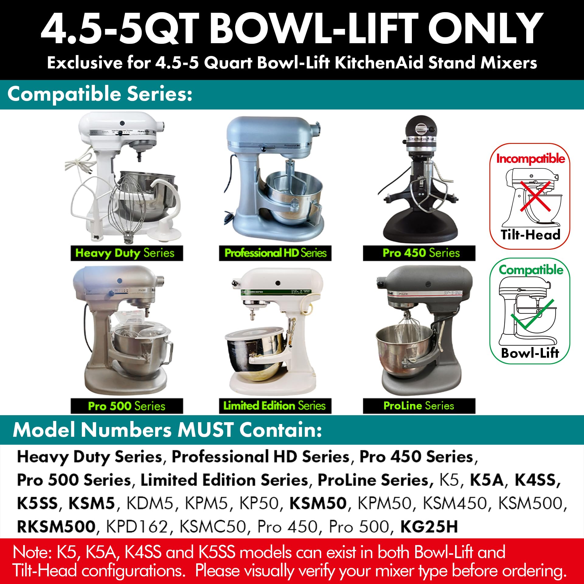 qAp Quality Art Practical bowl-lift mixer dough hook compatibility with heavy-duty models