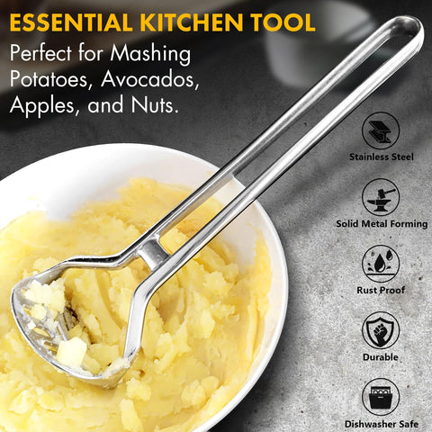 qAp Quality Art Practical masher shows unique hole pattern for efficient root-vegetable mashing