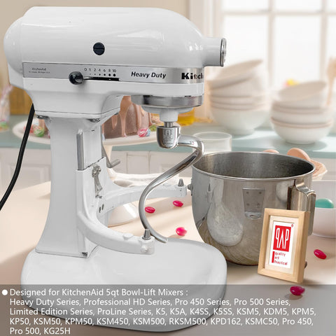 qAp Quality Art Practical stainless steel dough hook with spiral design improves kneading efficiency