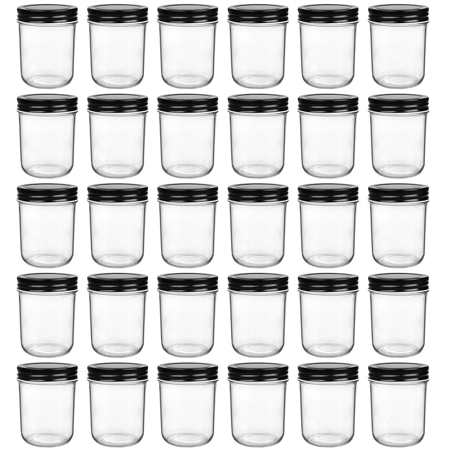 QAPPDA 6oz wide-mouth glass jar with lid for pantry storage and portion control.