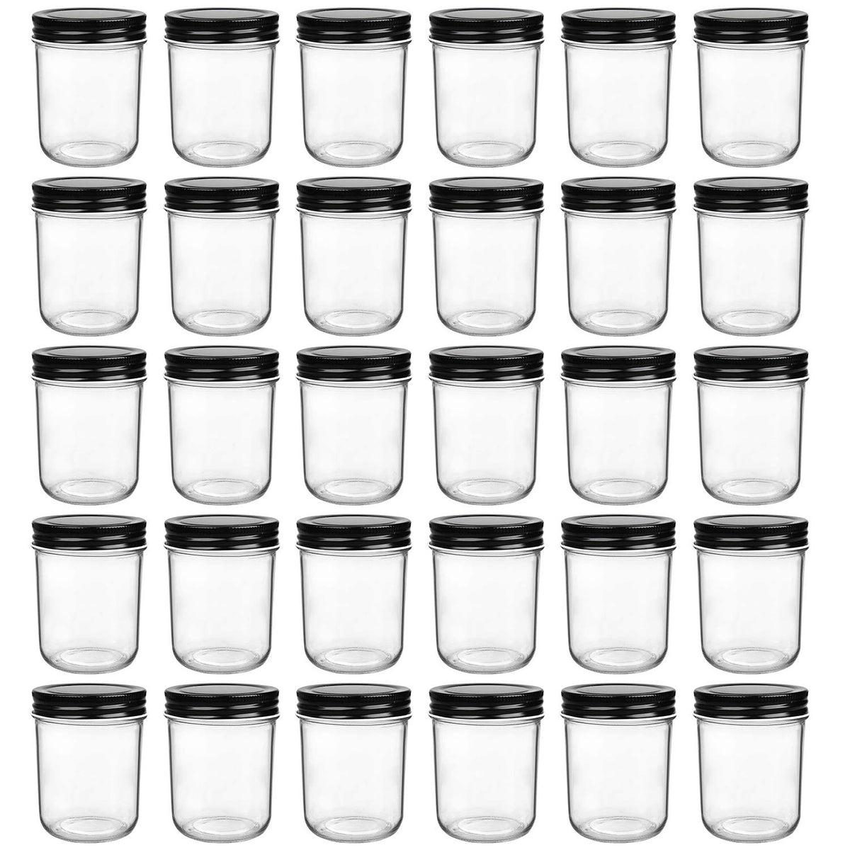 QAPPDA 6oz wide-mouth glass jar with lid for pantry storage and portion control.