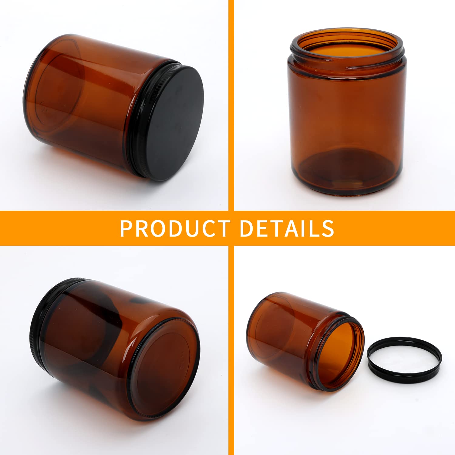 QAPPDA airtight amber jar seals contents to stay fresh.