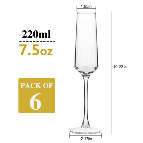 QAPPDA champagne flutes with ergonomic design for comfortable toasts.