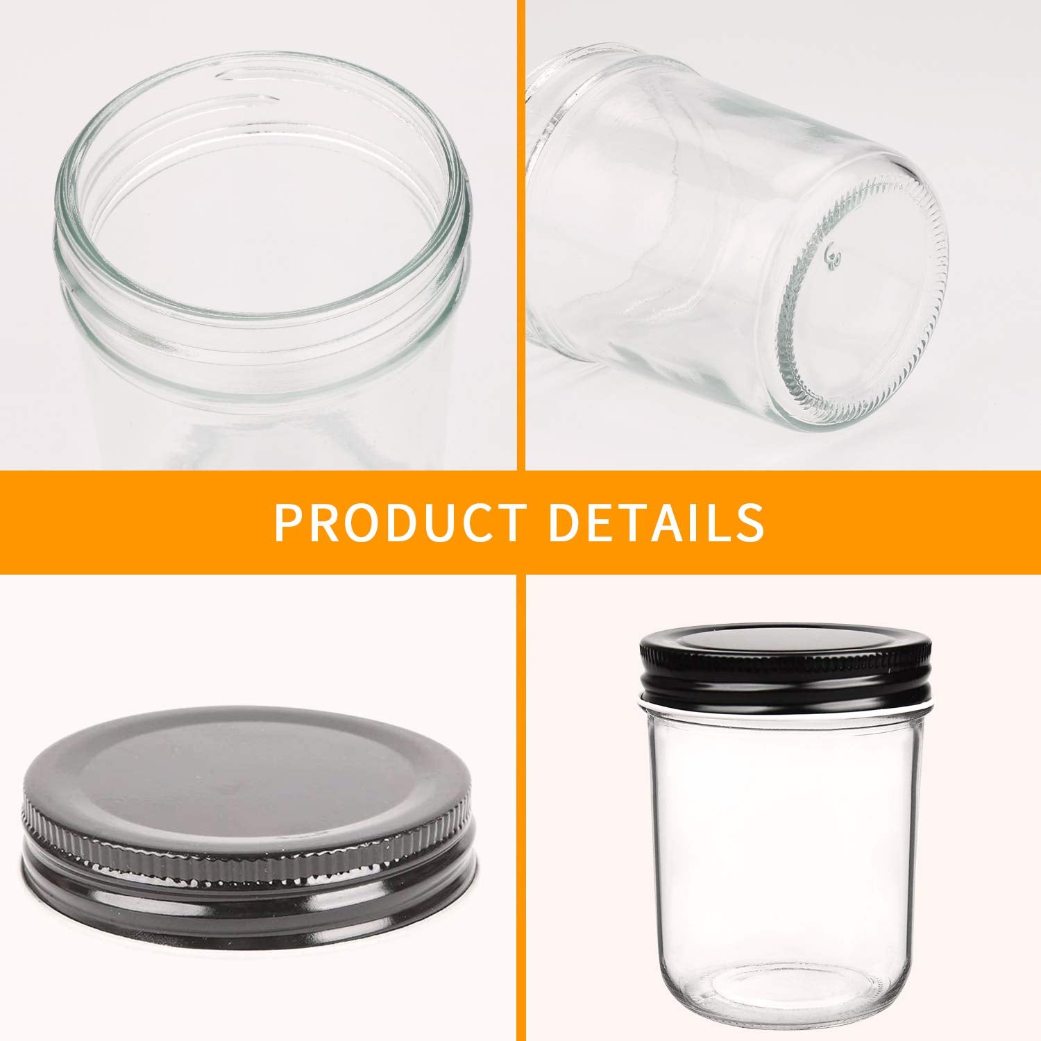 QAPPDA clear glass jar ideal for honey, jams, or DIY gifts.