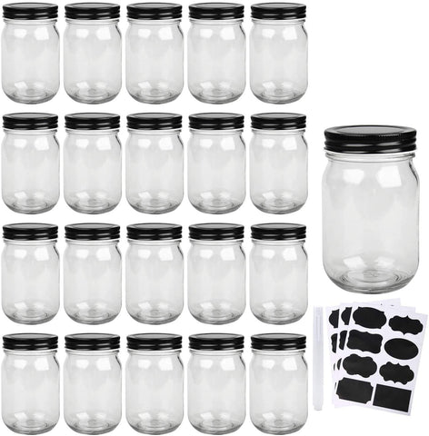 QAPPDA 12 oz mason jar in clear glass for visible contents and versatile storage