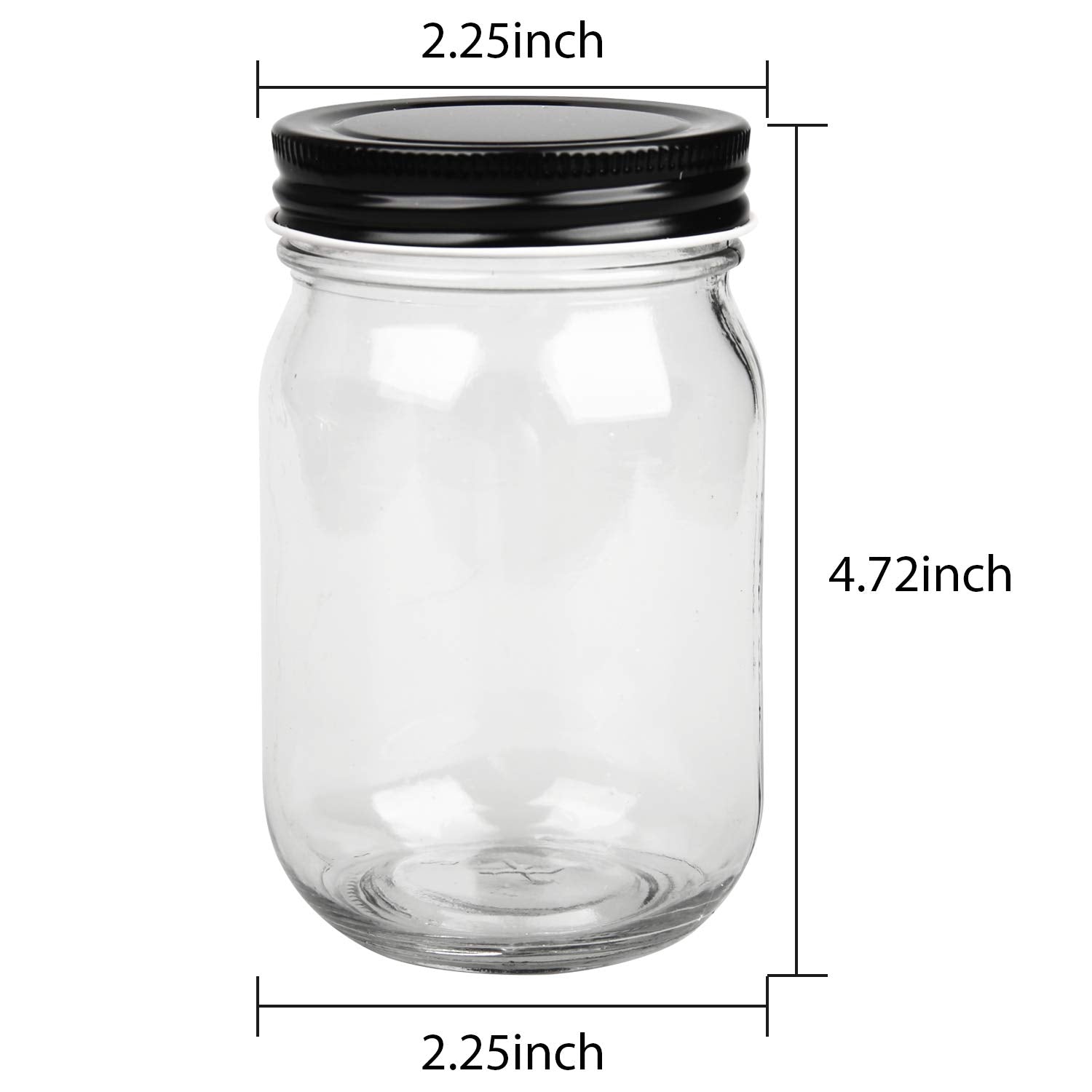 QAPPDA mason jar with black lid showing airtight seal for freshness