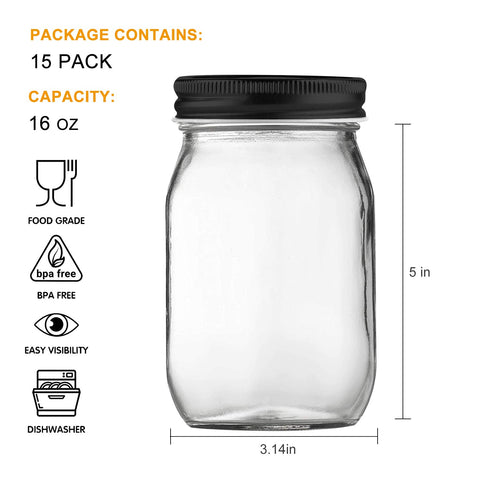 QAPPDA mason jar with transparent glass showing contents clearly.