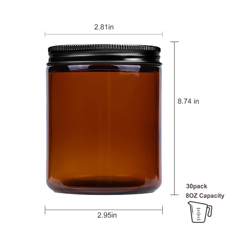 QAPPDA amber glass jar wide mouth for easy filling and cleaning.