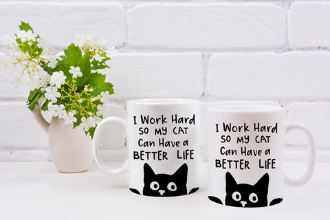 QASHWEY black office mug, double-side print, ideal for gifting and daily use.