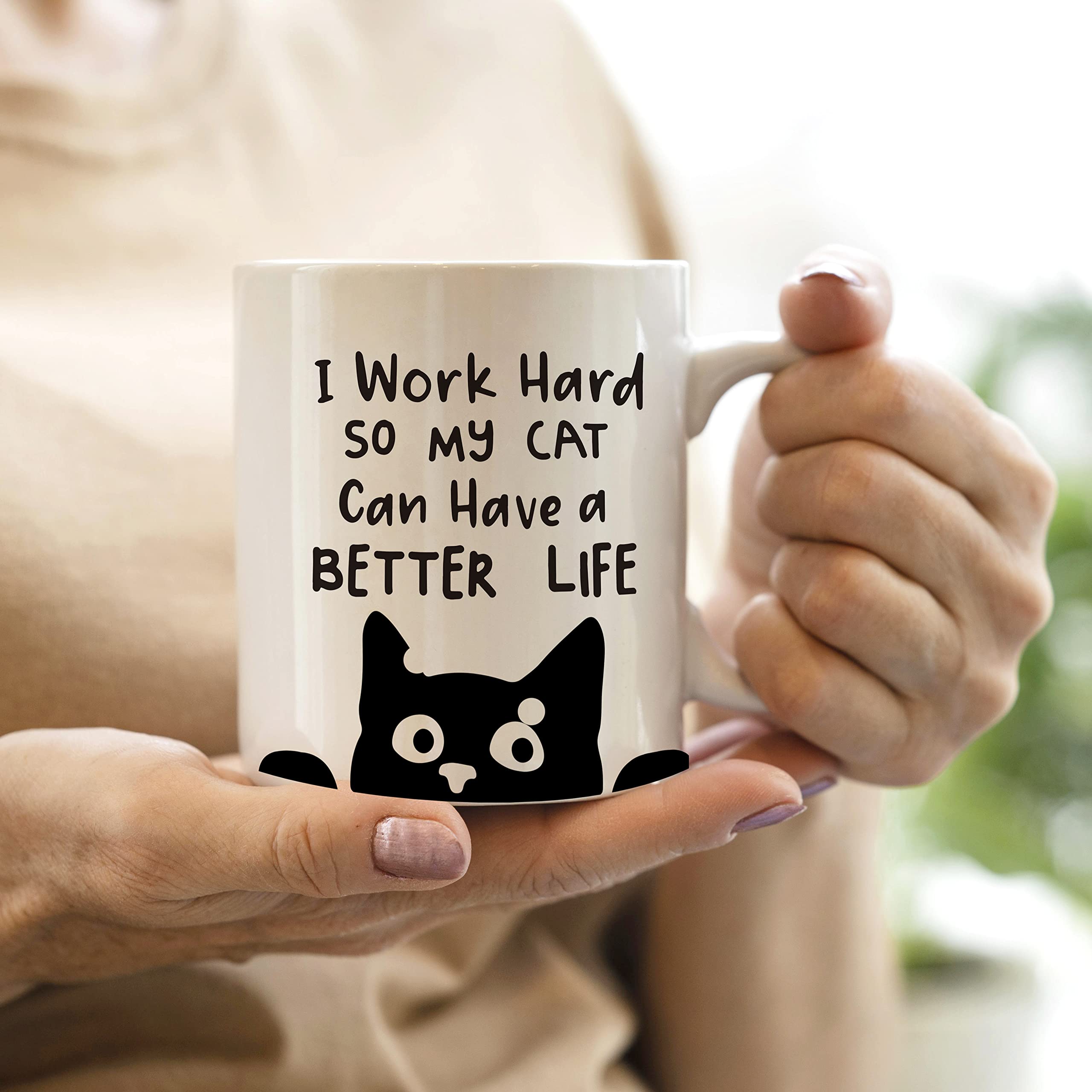 QASHWEY Cat Lovers mug illustration, charming design for tea breaks.