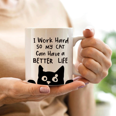 QASHWEY Cat Lovers mug illustration, charming design for tea breaks.