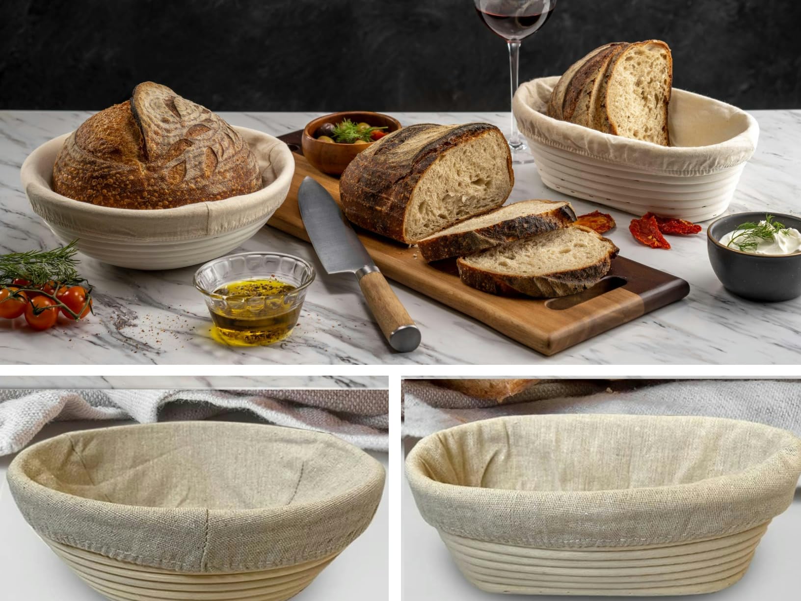 Qavinch artisan loaves rise beautifully in Banneton.