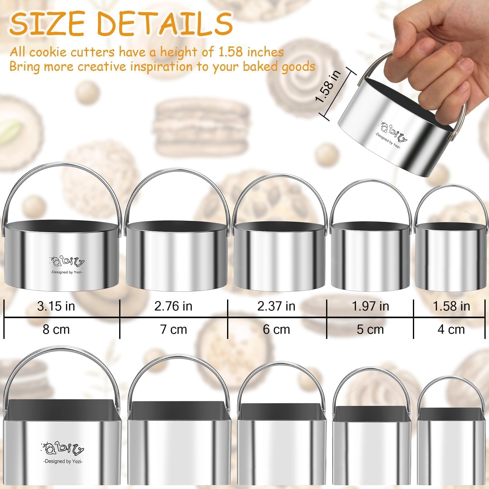Qbily stainless steel cutters close-up showing durable design.