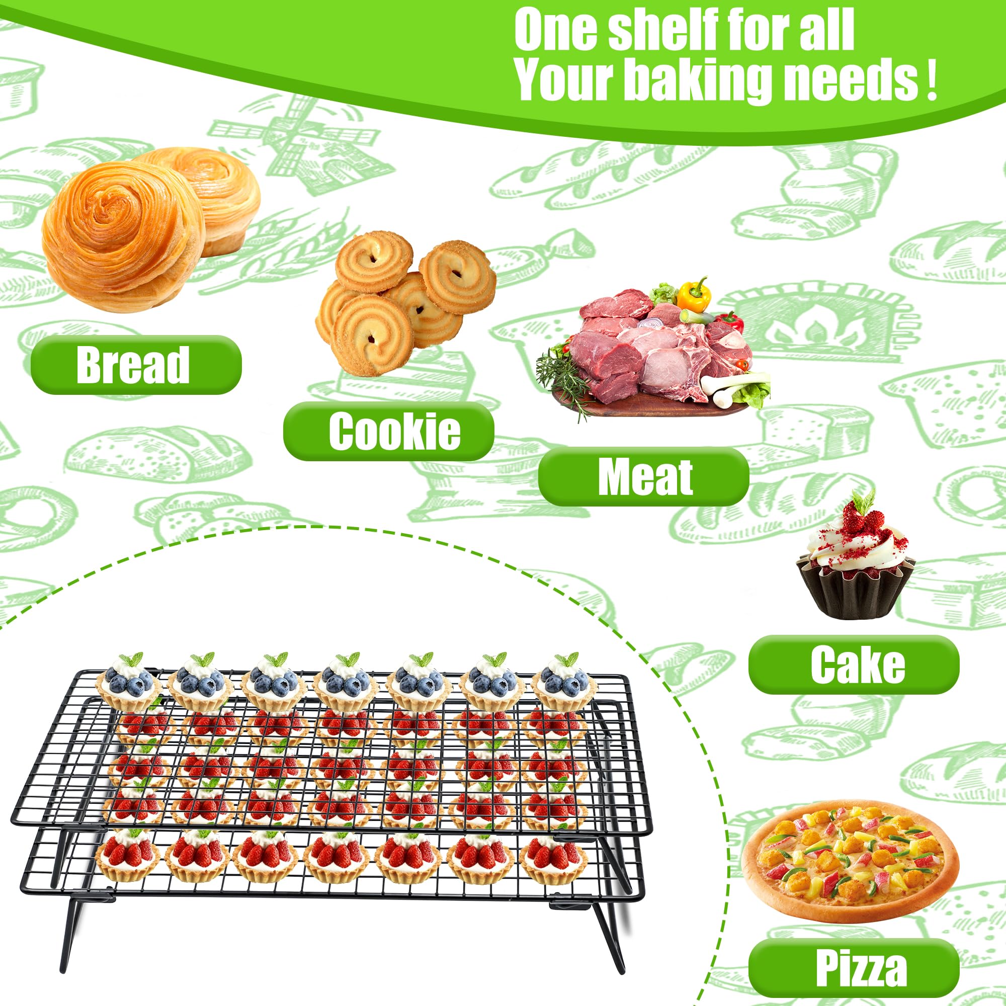 QCCTPUU cooling rack with foldable legs for compact storage.