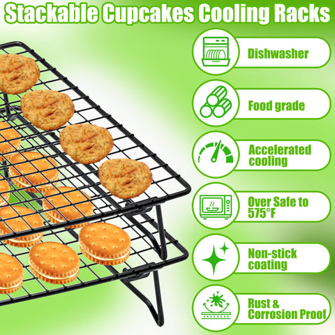 QCCTPUU two-tier cooling rack for organized, even cooling.