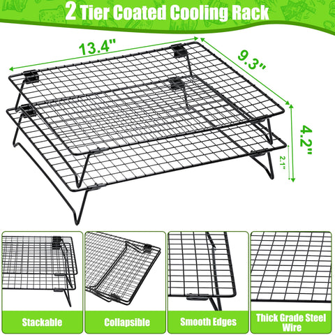 QCCTPUU wire cooling rack sized 13.4 by 9.3 inches.