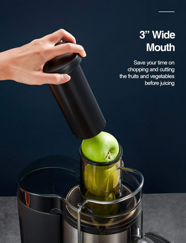 QCen 500W motor powers efficient juice extraction.