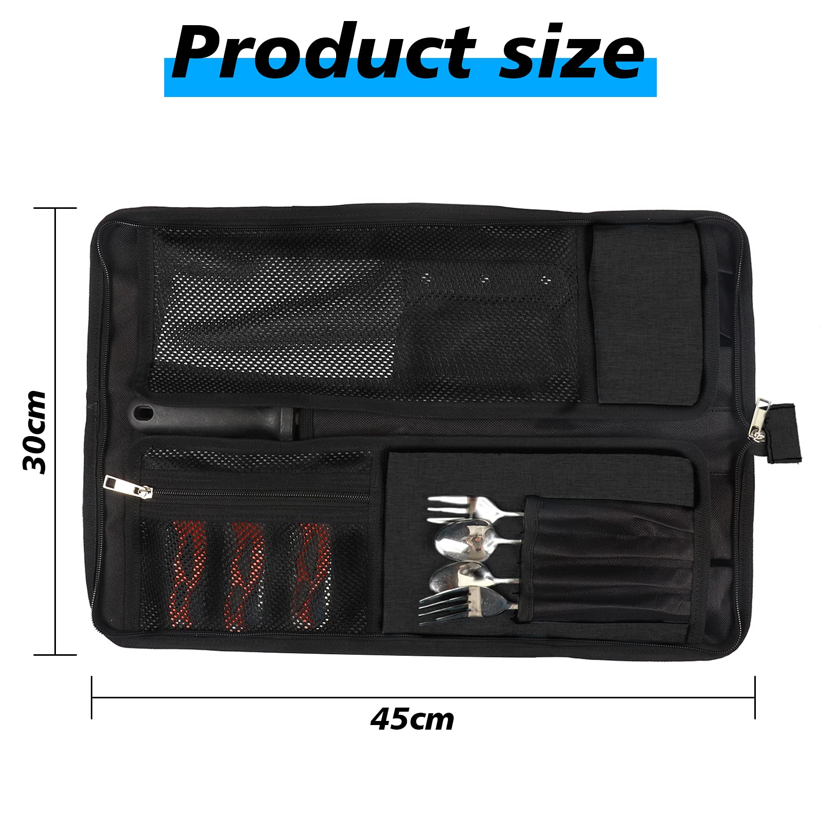 Qchengsan knife bag's heavy-duty Oxford fabric shields blades during transit.
