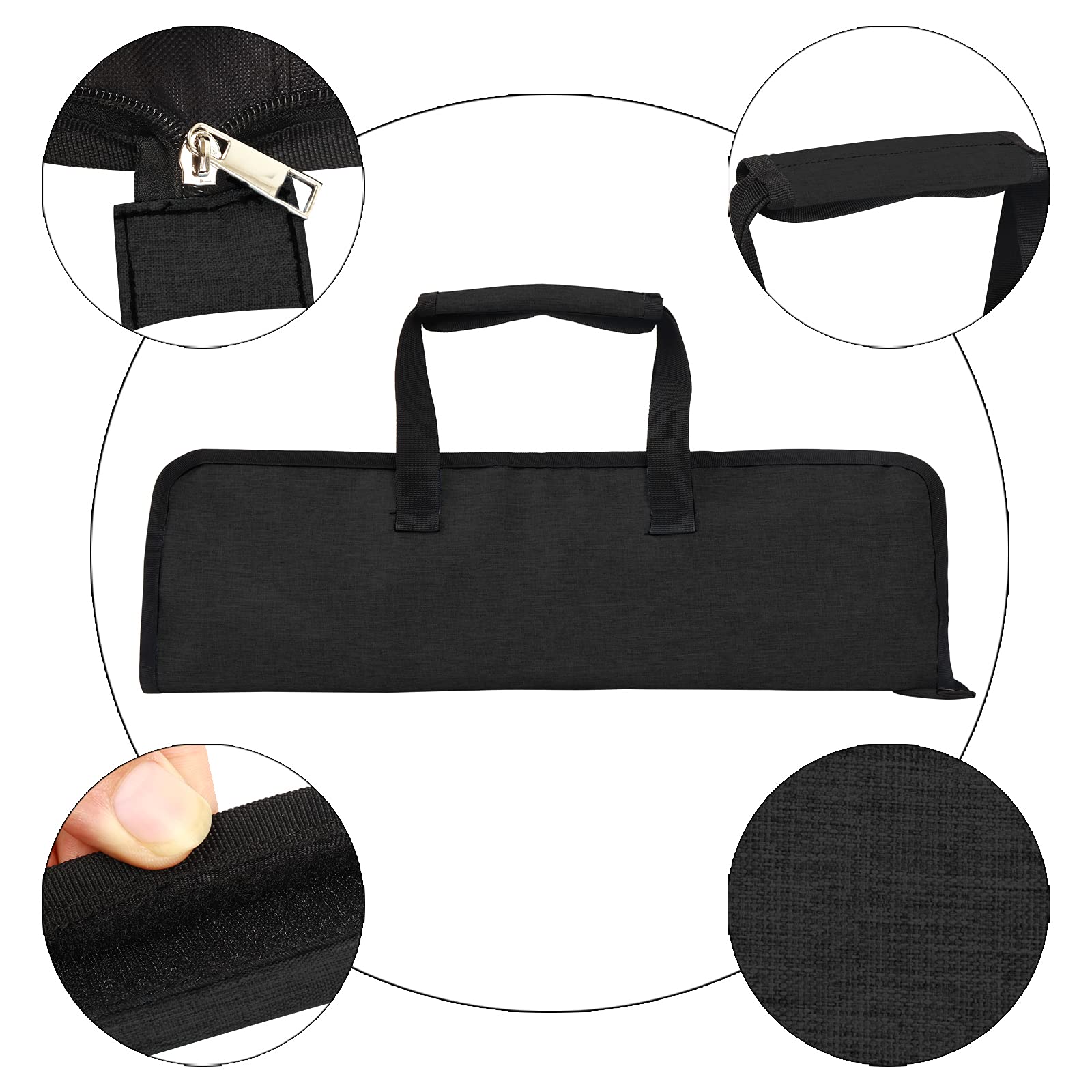 Portable 18x11 inch roll keeps knives secure with a durable zipper.