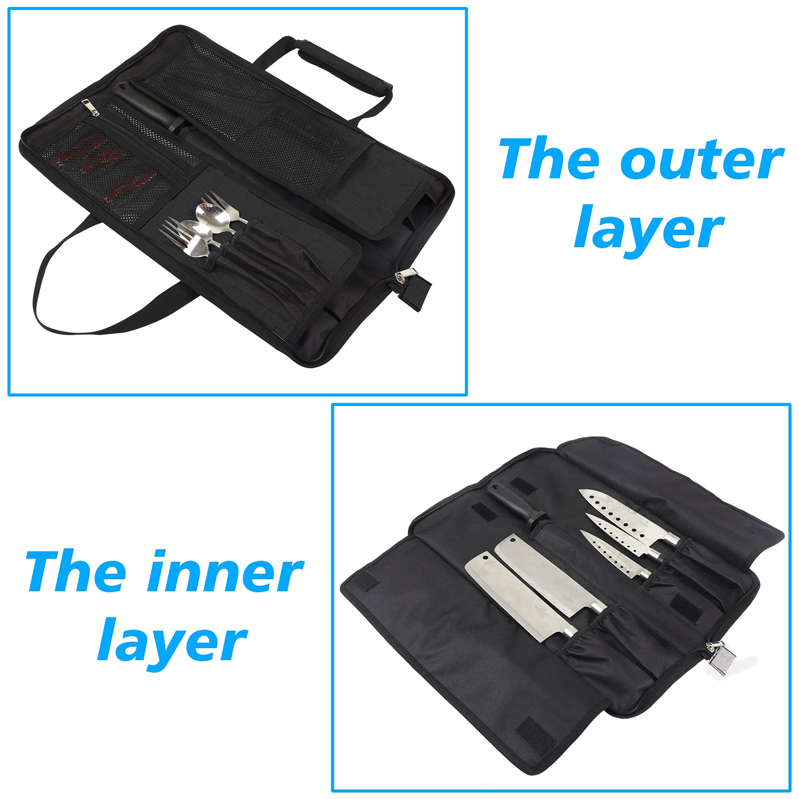 Carrying handle enables easy transport to work, culinary school, or outdoor cooking.