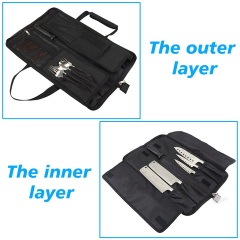 Carrying handle enables easy transport to work, culinary school, or outdoor cooking.