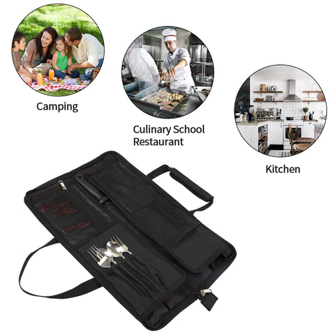 Large capacity fits an entire knife set plus essential kitchen tools.