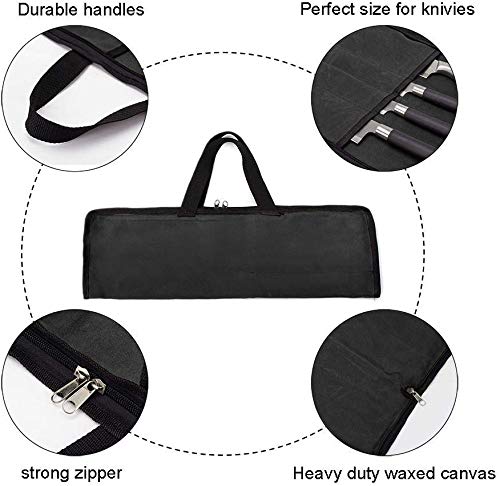 QEES heavy-duty waxed canvas bag for safe knife storage on the go