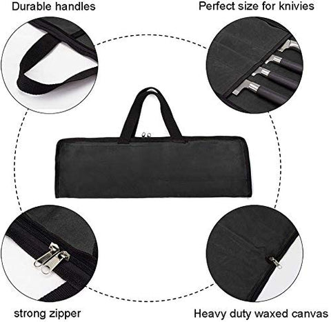 QEES heavy-duty waxed canvas bag for safe knife storage on the go