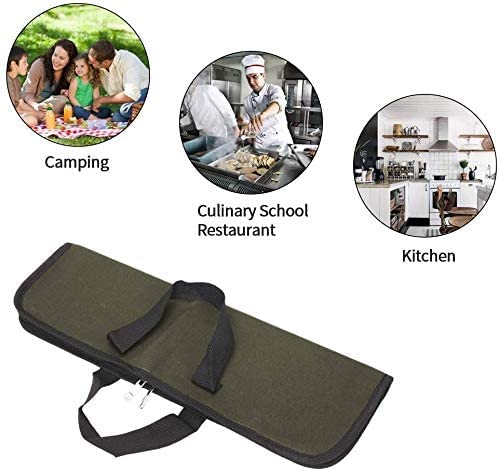 QEES waxed canvas roll protects blades with rugged durability for home cooks and professionals.