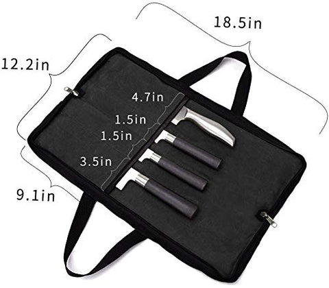 QEES portable chef knife bag easy to carry with handle